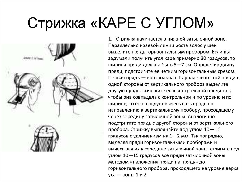 Схема стрижки боб каре