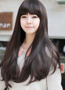 Long hair with bangs