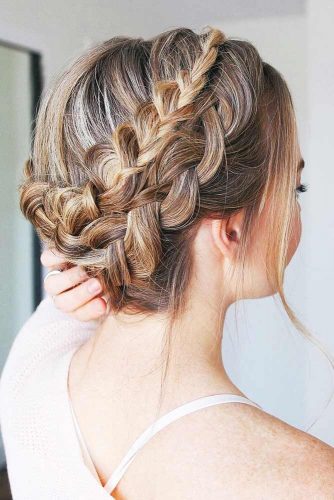 Popular Styles: Upside Down, Twisted Crown, And Milkmaid Double #braids #updo