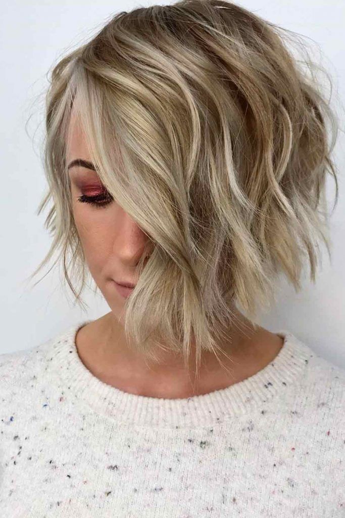 Side Swept Layered Bob #leyerdhairstyles #hair