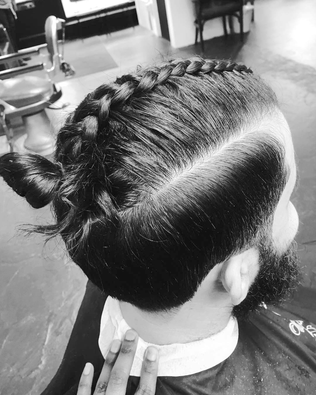 Man bun mens hairstyle for long hair