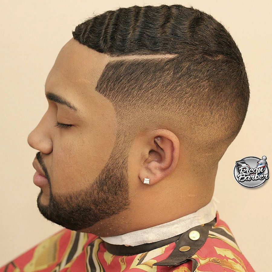 ricanbarber__and curls in waves with hard part